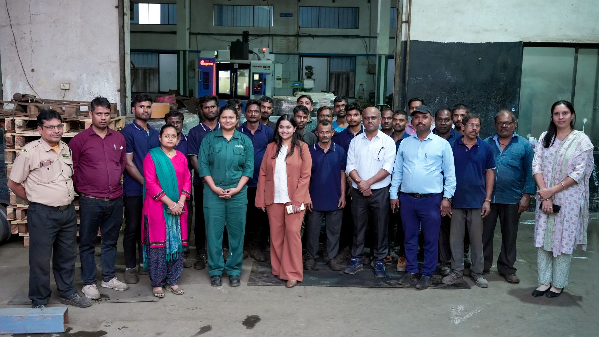 Ashmira Swar, Managing Director of Gaj Laxmi Castings Pvt. Ltd., with the team