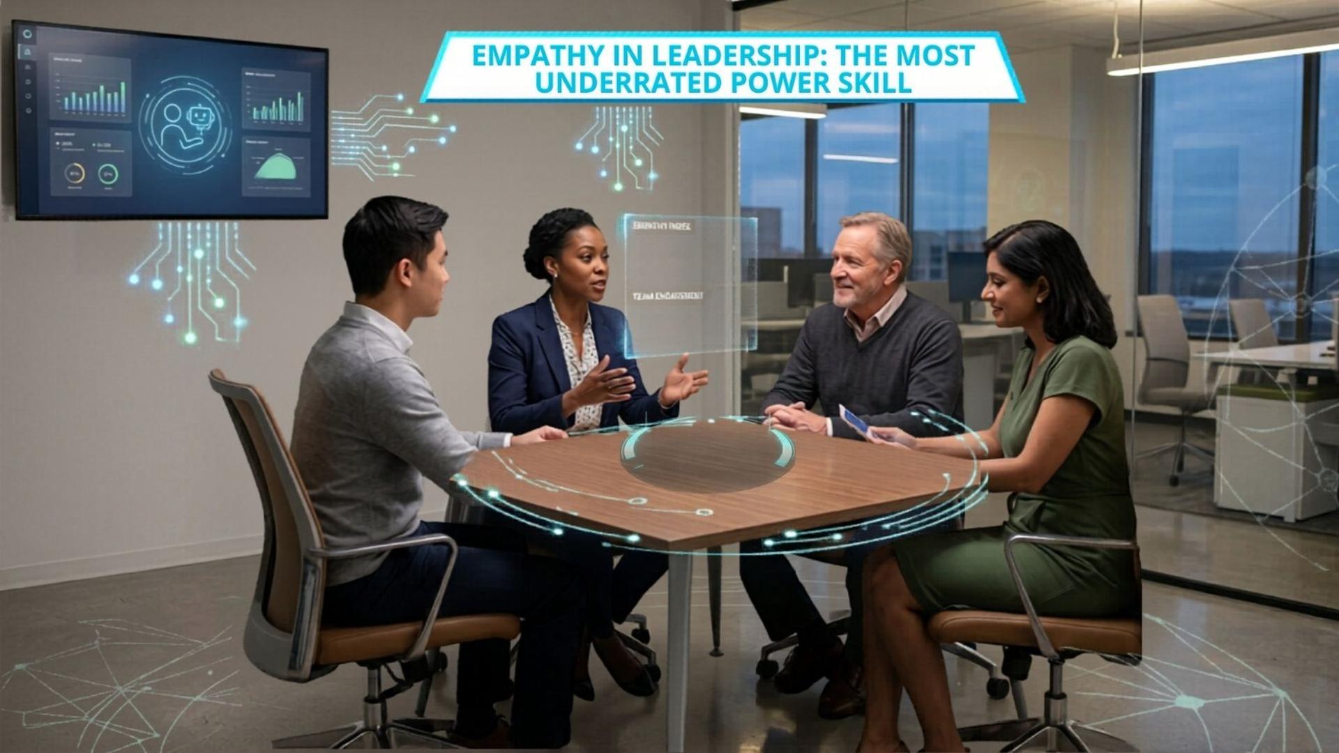 Empathetic leader supporting and communicating with team members in a modern workplace