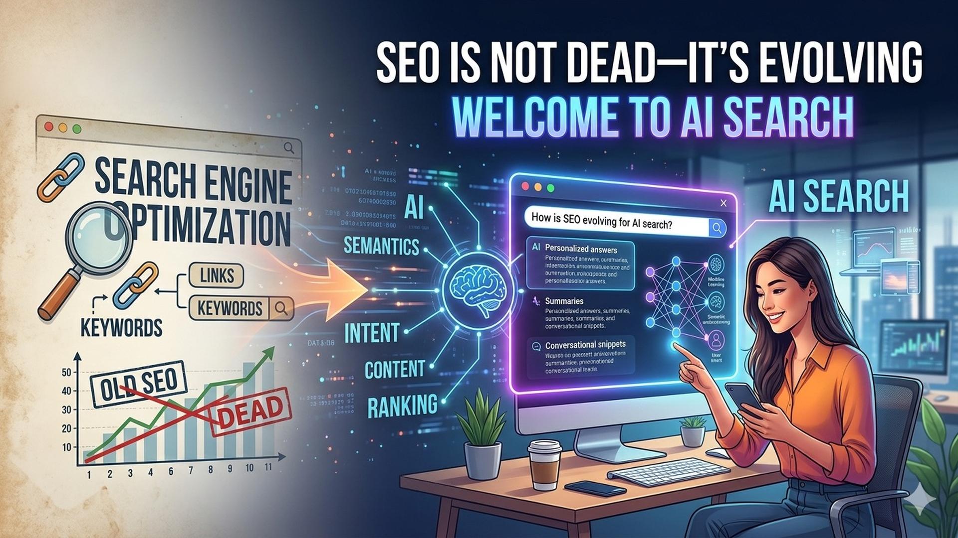 Infographic showing the intersection of SEO, Answer Engine Optimization, and Generative Engine Optimization.