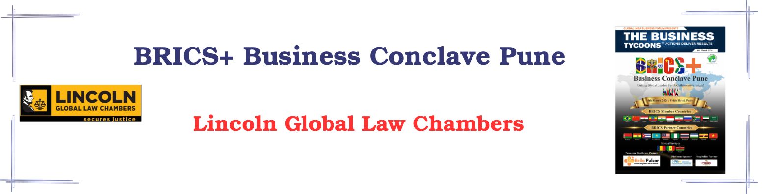 Lincoln Global Law Chambers featured at BRICS+ Business Conclave Pune for global legal networking